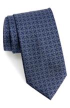 Men's Brioni Medallion Geometric Silk Tie, Size - Blue