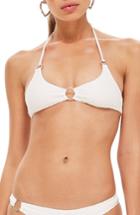 Women's Topshop Ribbed Ring Bikini Top Us (fits Like 0-2) - White