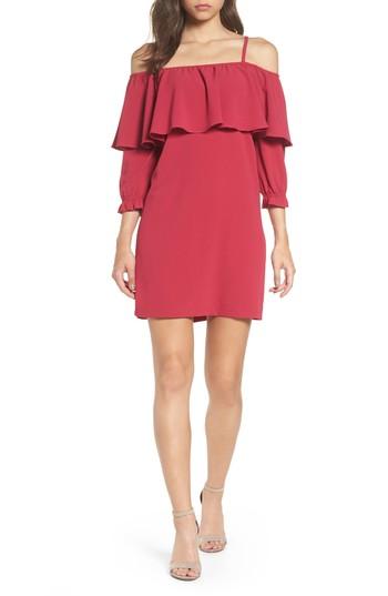 Women's Felicity & Coco Ruffle Cold Shoulder Shift Dress - Burgundy