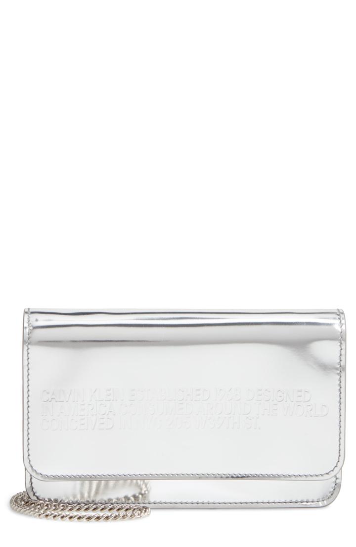 Calvin Klein 205w39nyc Mini Metallic Leather Crossbody Bag -