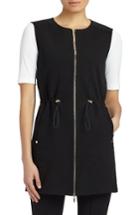 Women's Lafayette 148 New York Punto Milano & Woven Vest - Black