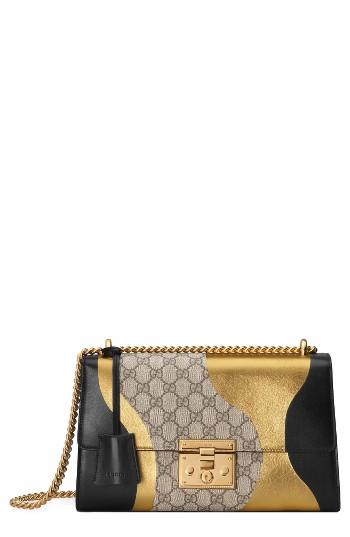 Gucci Medium Padlock Gg Supreme Canvas & Leather Shoulder Bag - None