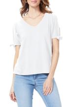 Women's Nydj Tie Sleeve Top, Size - White