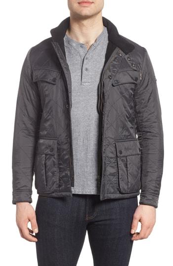 Men's Barbour 'ariel' Regular Fit Polarquilt Coat - Grey