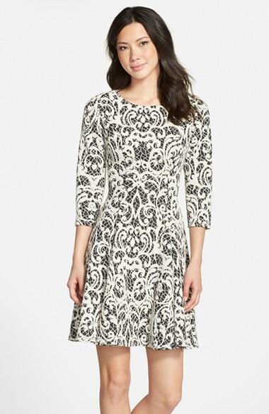 Women's Eliza J Jacquard Fit & Flare Dress
