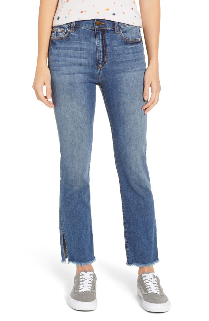 Women's Sp Black Split Hem Crop Flare Jeans - Blue
