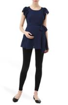Women's Kimi And Kai 'quinn' Flutter Sleeve Belted Maternity Top - Blue