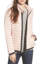 Women's Marc New York Stripe Trim Packable Down Jacket - Pink