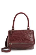 Givenchy 'small Pepe Pandora' Leather Crossbody Bag - Burgundy