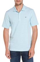 Men's Vineyard Vines 'wilson' Stripe Jersey Polo, Size - White