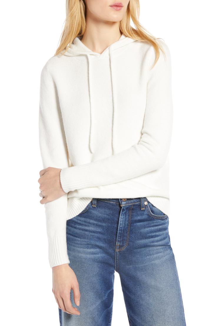 Women's Halogen Hoodie Sweater - Ivory