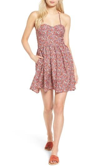 Women's Band Of Gypsies Fit & Flare Bustier Dress - Coral