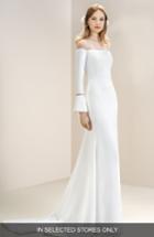 Women's Jesus Peiro Off The Shoulder Illusion Neck Bell Sleeve Gown, Size In Store Only - Ivory