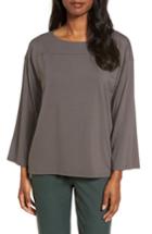 Women's Eileen Fisher Boxy Jersey Top, Size - Brown