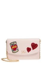 Women's Dolce & Gabbana Soup Can Leather Wallet On A Chain - Pink