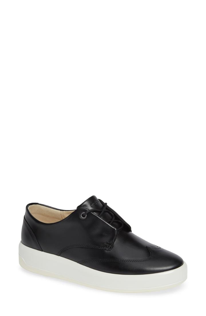 Women's Ecco Soft 9 Wingtip Sneakers -4.5us / 35eu - Black
