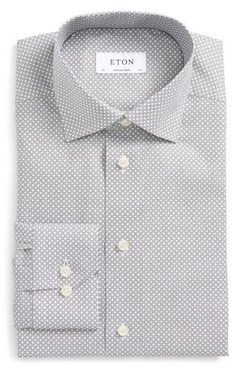Men's Eton Contemporary Fit Geometric Dress Shirt .5 - Black