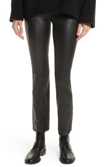 Women's Vince Flare Lambskin Leather Leggings - Grey