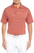 Men's Bobby Jones Xh20 Cero Stripe Stretch Golf Polo, Size - Orange