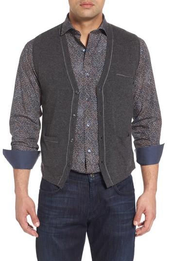 Men's Bugatchi Classic Sweater Vest - Grey