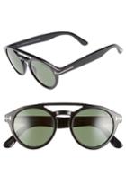 Women's Tom Ford Clint 50mm Aviator Sunglasses - Black/ Green