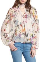 Women's Bishop + Young Floral Choker Blouse - Ivory
