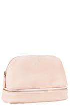 Cathy's Concepts Monogram Faux Leather Cosmetics Case, Size - Blush Pink C