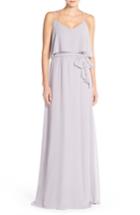 Women's Ceremony By Joanna August 'dani' Popover Bodice Chiffon Maxi Dress - Grey