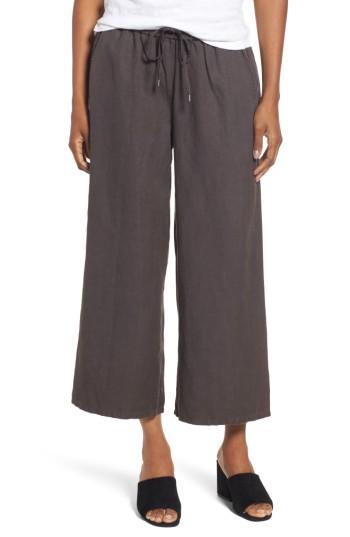 Women's Eileen Fisher Tencel & Linen Crop Pants, Size - Brown