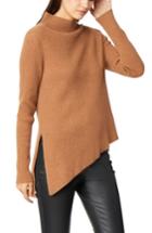 Women's Habitual Brette Asymmetrical Rib Knit Cashmere Sweater - Grey
