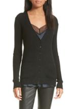 Women's Vince Skinny Ribbed Cashmere Cardigan