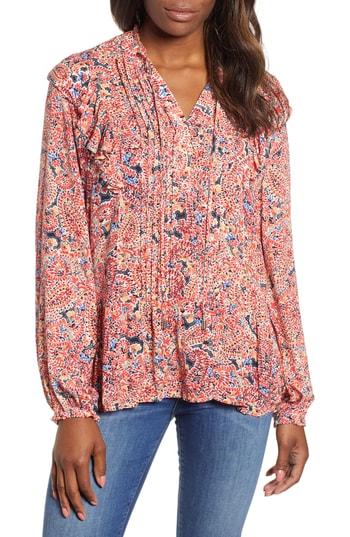 Women's Wit & Wisdom Ruffled Paisley Top - Red