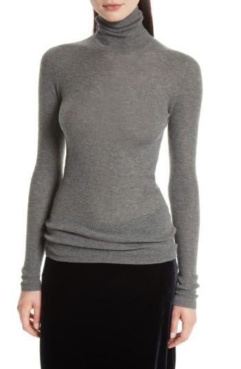 Women's Vince Ribbed Cashmere Turtleneck - Grey