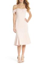 Women's Gal Meets Glam Collection Off The Shoulder Scuba Crepe Dress - Pink