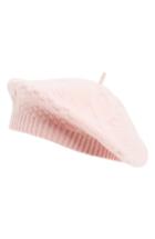Women's Halogen X Atlantic-pacific Cable Knit Cashmere Beret - Pink