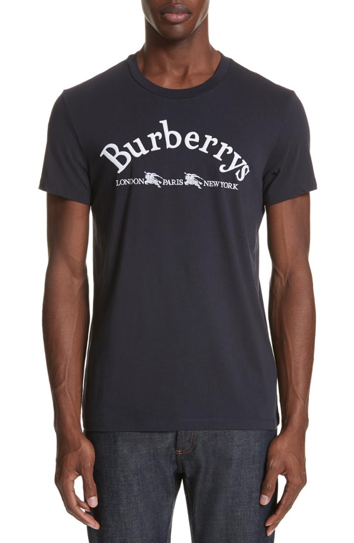 Men's Burberry Pairi City Logo T-shirt, Size - Blue
