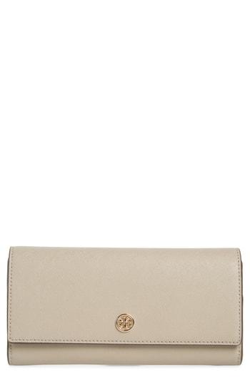 Women's Tory Burch Robinson Envelope Continental Wallet - Grey