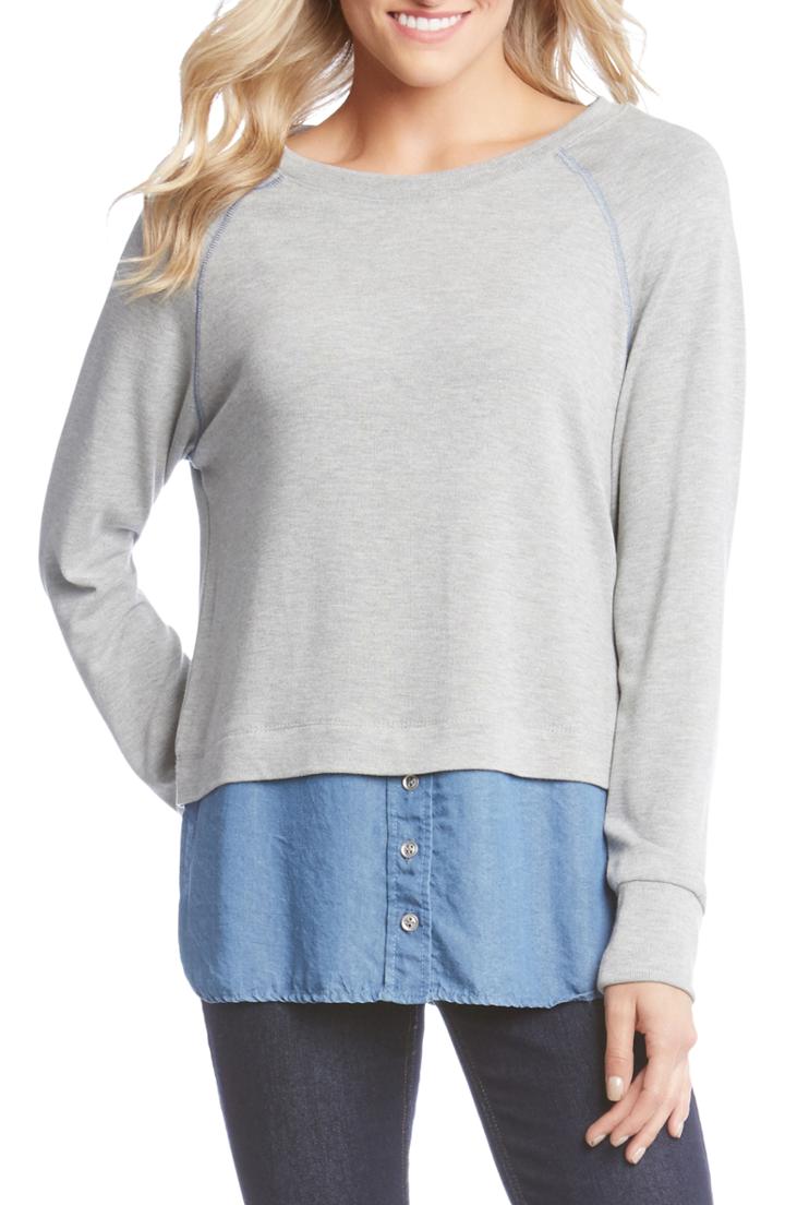 Women's Karen Kane Raglan Sleeve Contrast Sweater