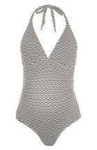 Women's Topshop Zigzag Halter One-piece Maternity Swimsuit