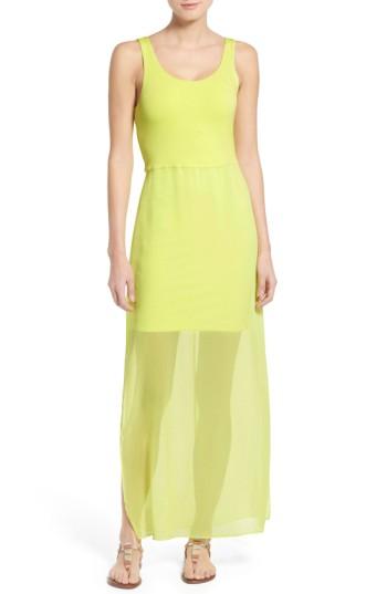 Petite Women's Vince Camuto Chiffon Overlay Tank Dress P - Metallic