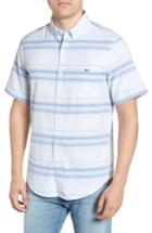 Men's Vineyard Vines Sand Piper Tucker Regular Fit Stripe Oxford Sport Shirt, Size - Red