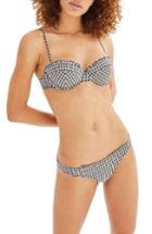 Women's Topshop Gingham Bikini Bottoms Us (fits Like 2-4) - Black