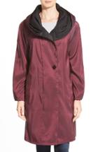 Women's Mycra Pac Designer Wear Reversible Pleat Hood Packable Travel Coat