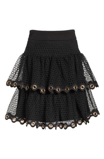 Women's Maje James Tiered Ruffle Grommet Skirt