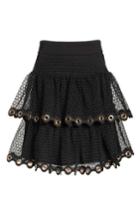 Women's Maje James Tiered Ruffle Grommet Skirt