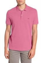 Men's Lacoste Pique Polo With Tonal Croc (s) - Pink