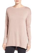 Women's Caslon Zip Back High/low Tunic Sweater - Pink