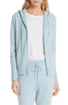 Women's Nordstrom Signature Cashmere Blend Zip Front Hoodie - Blue