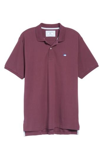 Men's Southern Tide 'skipjack Micro Pique' Stretch Cotton Polo - Burgundy