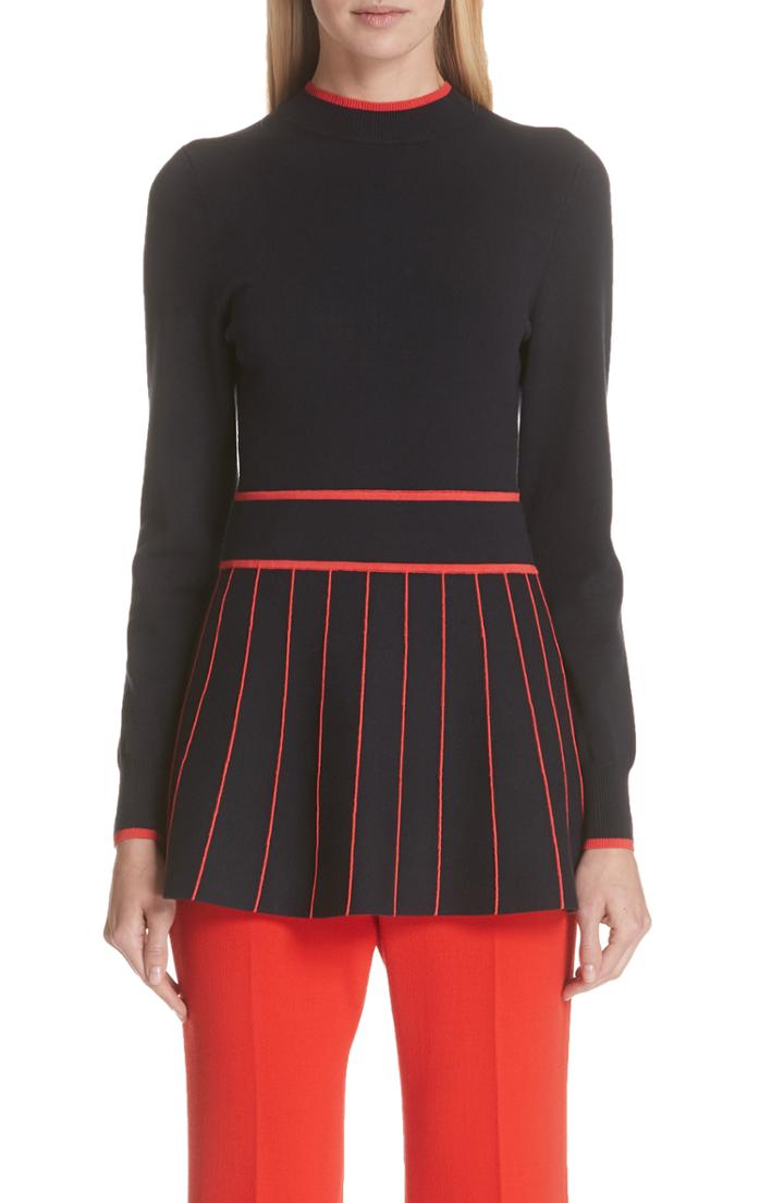 Women's Lela Rose Stripe Knit Top - Blue